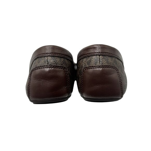 Michael Kors Womens Everett Loafer Size 8M Monogram Brown Leather - Picture 6 of 8